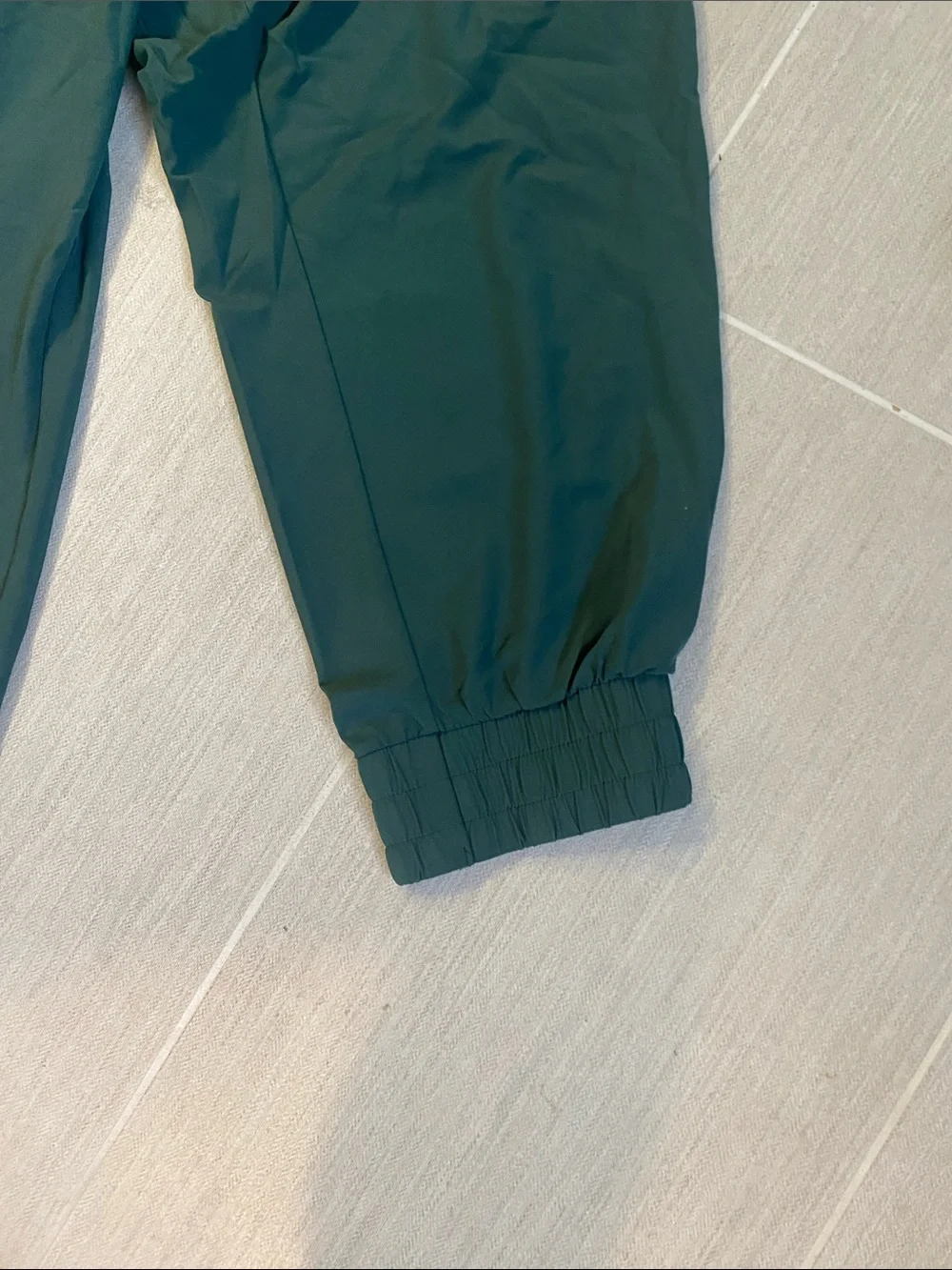 Women's Jogger Pants with Drawstring Waist - Deep Teal Green - Picture 5 of 5